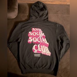 Anti Social Social Club LOVESAC Hoodie Black NWT